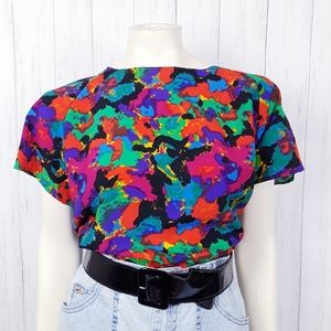 Vintage multi colored blouse